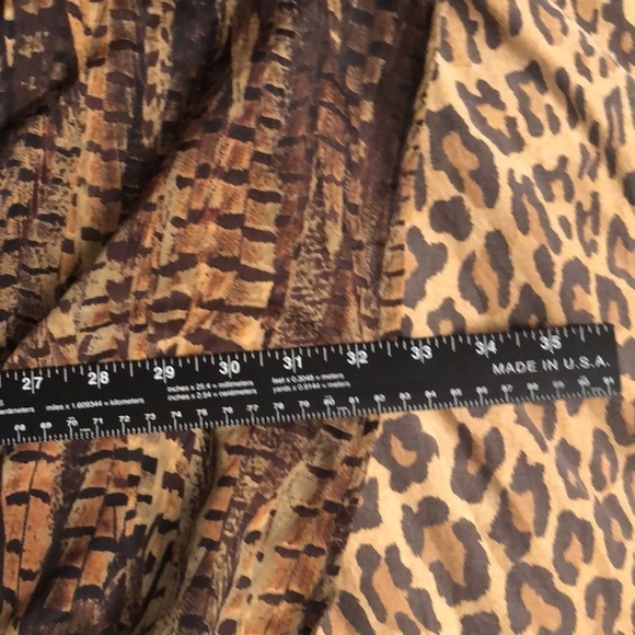 Micheal Kors brown snakeskin poncho type top /cover up  gold chain lace at neck - Picture 9 of 11